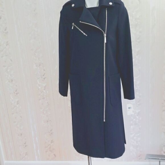 Michael Kors Zipper Asymmetrical Wool Coat - Picture 3 of 6